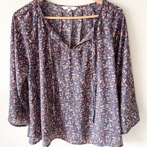 Jack by BB Dakota Floral Blouse - Blue and Pink